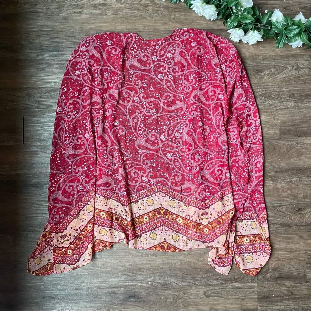 Red Kimono Shawl - Picture 3 of 5